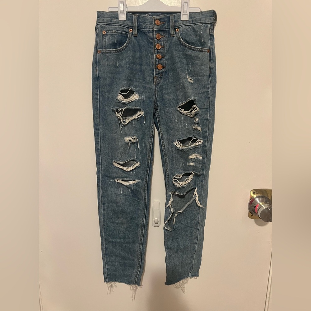 We The Free High Rise Distressed Denim Jeans